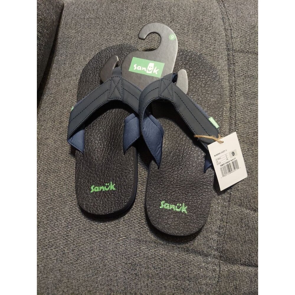 Sanuk Beer Cozy Coaster Mens 9‎ Comfort Flip Flop Sandals Beach Summer Casual